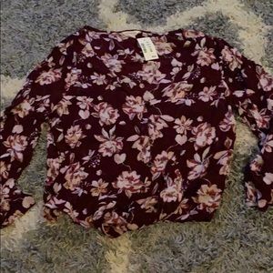Floral 3/4 sleeve crop top
